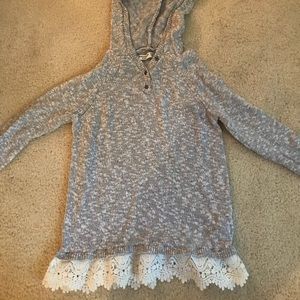 Gray quarter button up sweater